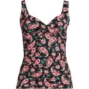 Land’s End Plus V neck wrap black multi paisley Tankini underwire Various Sizes